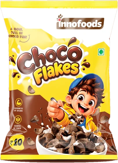 Innofoods Choco Flakes in the new pack design