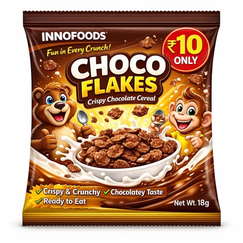 Innofoods Choco Flakes crispy chocolate cereal, 18g pack